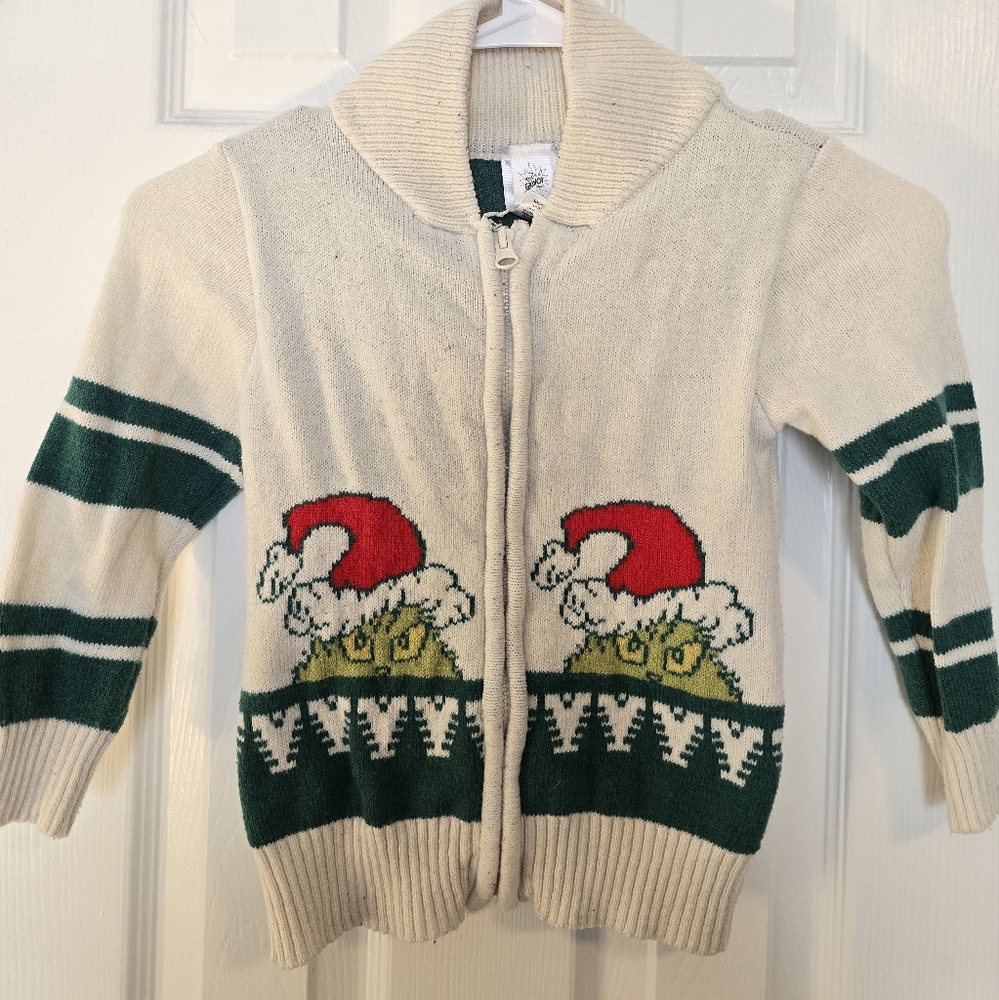 3T Grinch Zip-Up Sweater